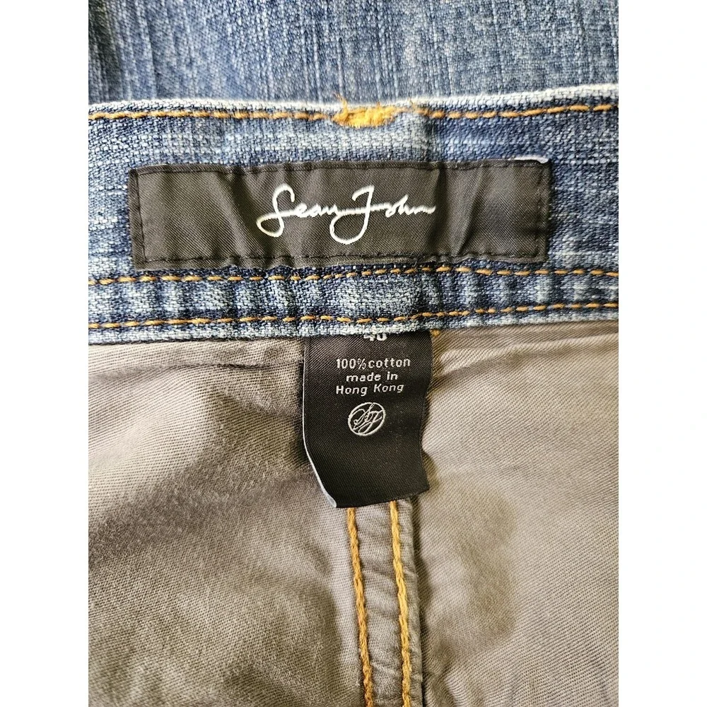 VTG Sean John Jeans 40 Blue Baggy Wide Leg Hip Hop Rap Skater Hammer Loop Y2K